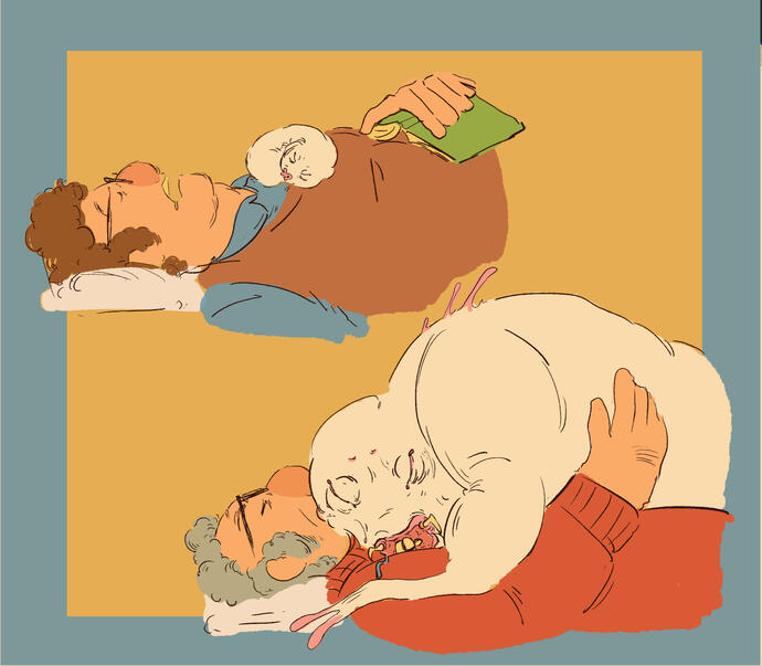 halfbody sketch, two subjects